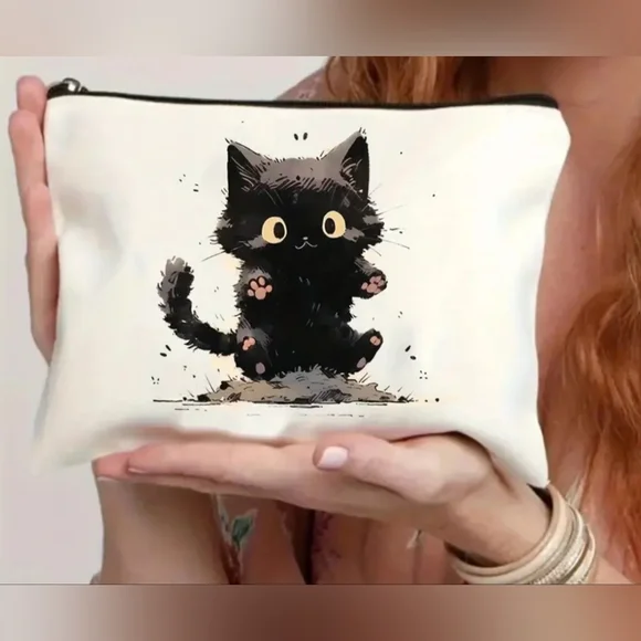 NEW Canvas makeup bag, gift bag zipper bag - Picture 1 of 2